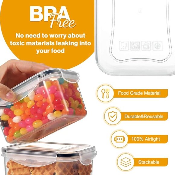 NEW IN BOX! Airtight BPA-Free Stackable Food Storage Containers w/Sealing Lids - Picture 3 of 15
